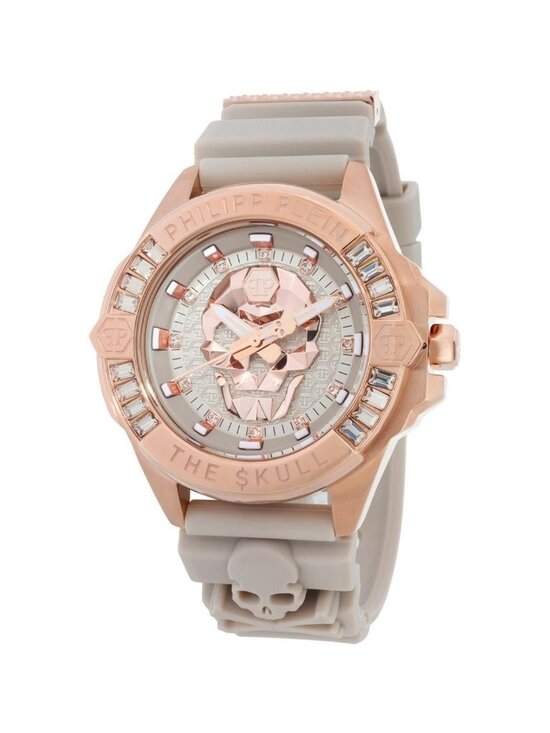 Philipp Plein Accessories - NWT Philipp Plein The Skull Quartz Crystal Beige Dial Watch